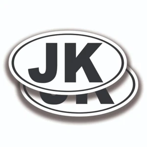 JK INITIALS STICKERS 2 Decals Bogo Car Truck Bumper Window - Picture 1 of 1