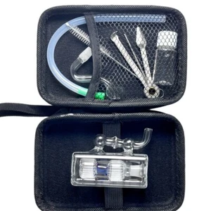 4" Glasbong Doppelfilter Perc Rauchen Wasserpfeife Shisha Bubbler mit Werkzeugkoffer - Bild 1 von 8