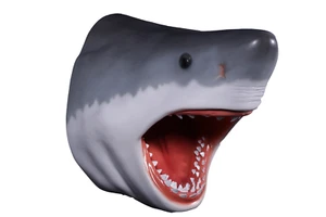Shark Head Statue Wall Drop Jaws Marine Decor Film Fun Aquatice Lifelike - Picture 1 of 5