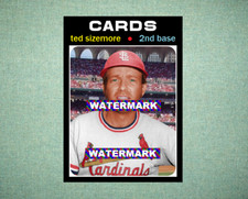 Ted Sizemore St Louis Cardinals 1971 Style Custom Baseball Art Card
