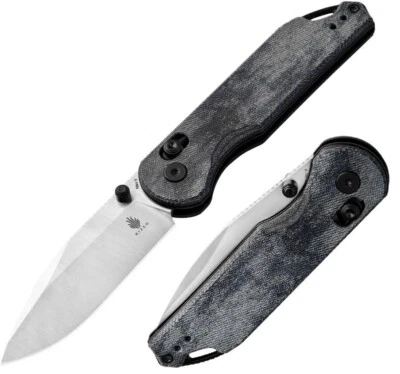 Kizer Cutlery Assassin Folding Knife 3" Nitro V Steel Blade Denim Micarta Handle - Image 1 of 4