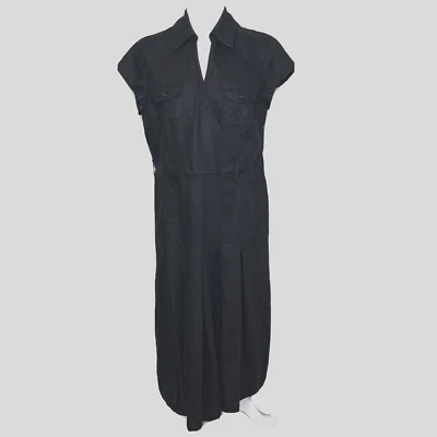 Vestido de lino negro talla 12 Style & Co Foto 1 de 4