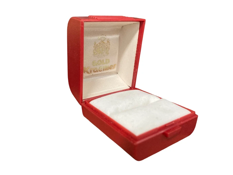 Ringschachtel von GOLD Kraemer Juweliere Vintage Rot Kunststoff Ringschatulle - Bild 1 von 4