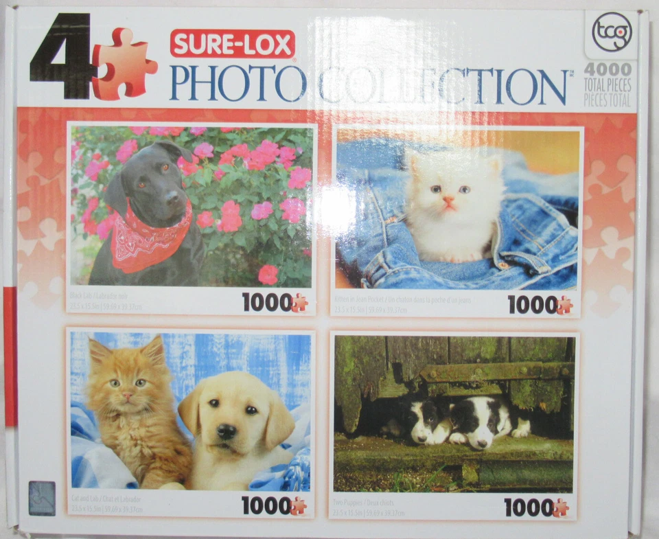 Jigsaw Puzzles 4 X 1000 PC Puzzlers Collection Sure-Lox Castle Mountains Balloon