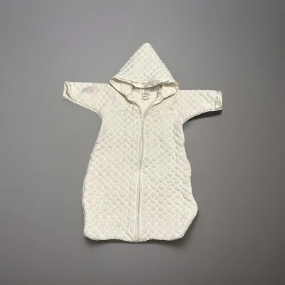 Baby Christian Dior White Dressing Sack Sacque Gown Towelling Rattle Logo 0-3 - Image 1 of 4