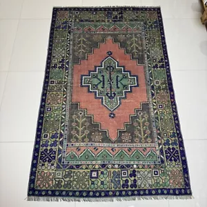 Tappeto Anatolico Vintage Annodato a Mano, Tappeto Orientale Turco 4x6 - Foto 1 di 10