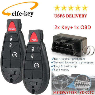 2 Llavero de arranque remoto + programador para Dodge Ram 1500 2500 2009-2012 IYZ-C01C Foto 1 de 4