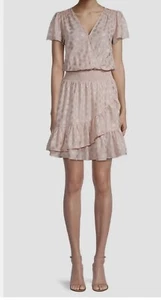 Michael Kors Dress 2x Womens Knee Length Short Sleeve $165 smocked waist 2xl - Picture 1 of 6