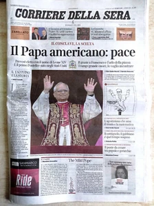 Corriere della Sera elezione pontefice Il Papa americano Leone XIV R. Prevost - Picture 1 of 1