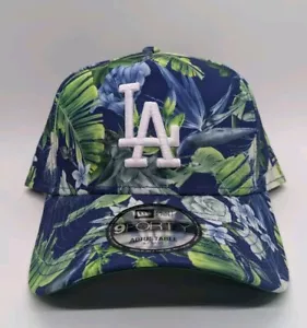 New Era 9Forty Los Angeles Dodgers Rare Blue/green Floral Adjustable Hat New - Picture 1 of 7