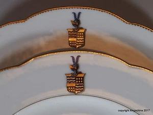 PAAR WAPPEN PORZELLAN HUYN FRANKREICH UNGARN Familie Wappen Wappen  - Bild 1 von 9