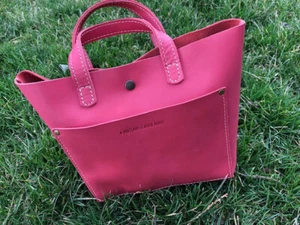 Portland Leather Goods Mini Crossbody Classic Leather Tote 🌷Tulip (retired) - Picture 1 of 6