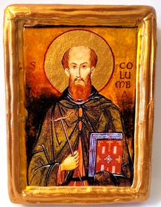 Icono católico anglicano y ortodoxo oriental de Santa Columba de Iona - Imagen 1 de 6