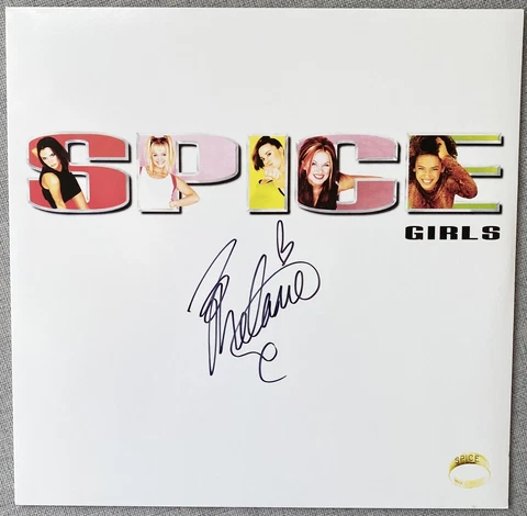 Sporty Spice Melanie C Signed Spice Girls Spice Vinyl Record LP - Authentic Cover
