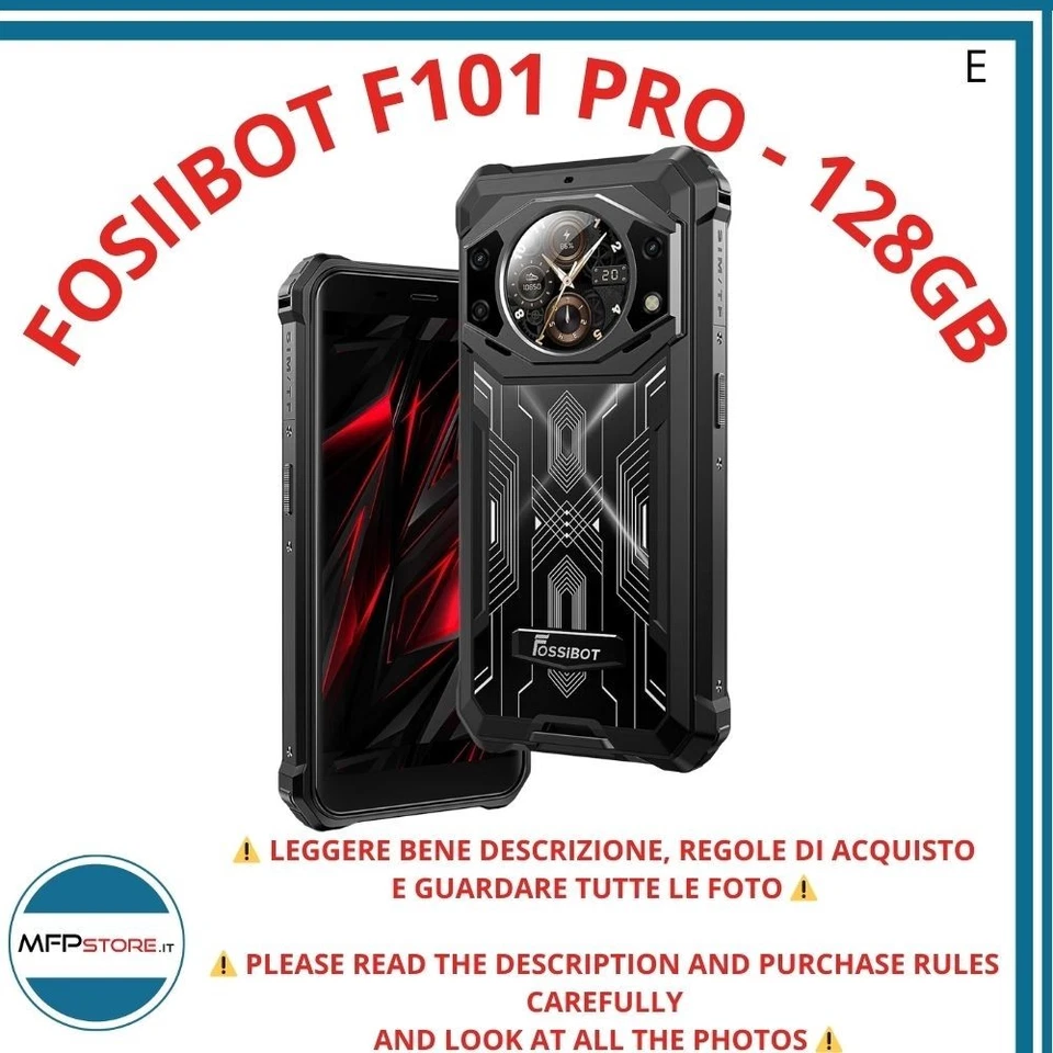 Smartphone Rugged FOSSiBOT F101 PRO – 10.600 mAh, IP68, 15+128 GB, Display Retro - Immagine 1 di 4