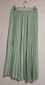 Womens One-size Pencil Pleated Maxi Skirt Elastic Waist Mint Green - Picture 1 of 7