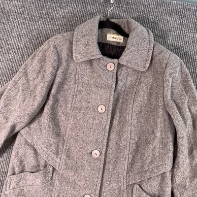 Vintage Herman Kay Gray Wool Coat Old Money Minimalist Quiet Luxury USA Made - Image 1 of 4