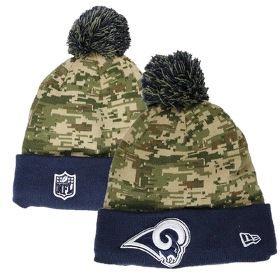Los Angeles Rams Beanie New Era NFL Camo Knit Bommelmütze - Neu