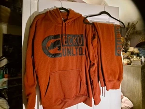 Ecko Unltd 1972 Red Tracksuit Embroidered Hoodie & Joggers Mens Large - Picture 1 of 8