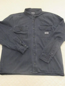 Dogg Supply By Snoop Dogg Men's Twill Shirt Long Sleeve Button Up Black Size 2XL - Picture 1 of 13