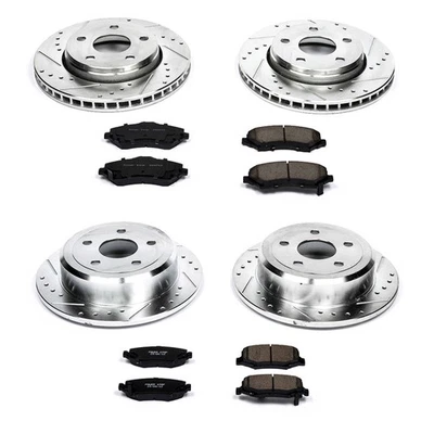 For Jeep Wrangler JK PowerStop Front Rear Brake Pads and Rotors Kit - Image 1 of 3