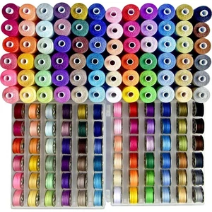 144Pcs 72 Colors Prewound Metal Bobbins and Thread Spools for Hand & Machine ... - Picture 1 of 7