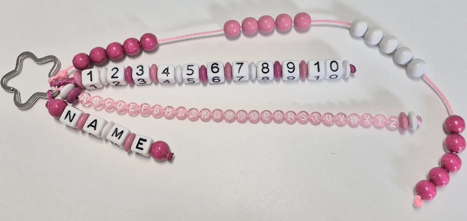 Rechenkette❤️ZAHLEN 1-10❤️ABC❤️ mit Namen❤️Mädchen❤️Lernhilfe Rechenschieber - Bild 1 von 1