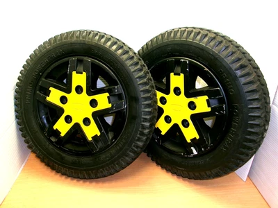 Preowned Yellow Quantum Edge 3 Power Wheelchair 2 Tires Wheel PR1MO 3.00-8 - Image 1 of 4