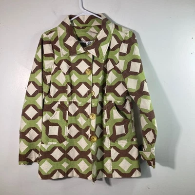 Mujer Ivy Jane Algodón Camuflaje Look Botón Chaqueta Crema Verde Marrón M Algodón Hecho i Foto 1 de 4