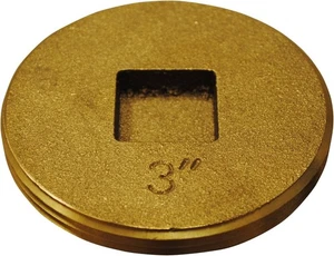 New Oatey 42743 3" Brass Recessed Head Cleanout Plug 2 Pack Plumbing Drain Pipe - Picture 1 of 2