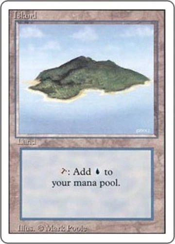Light Play, English MTG Regular Island (Green) 3rd Edition Magic the Gathering - Image 1 of 1