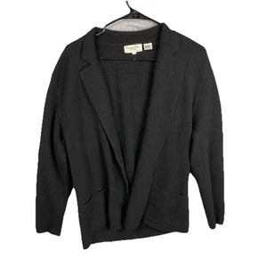 Christian Dior Women's Vtg Sweater Cardigan Black Angora Wool L Preppy Old Money - Picture 1 of 6