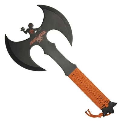 Hacha de lanzamiento táctica de doble broca Living Dead - Acero anodizado - Empuñadura naranja Foto 1 de 4