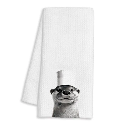 Toallas de mano de baño para animales de 16x24 pulgadas nutria baño decoración toalla regalos Foto 1 de 4