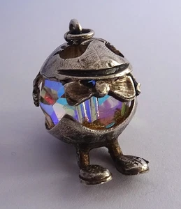Vintage massives Sterlingsilber & Kristall 11,8 g Humpty Dumpty Charm/Anhänger - Bild 1 von 5