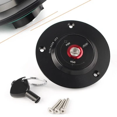 Fuel Gas Oil Tank Cap Cover For Suzuki GSX 650 GSX1250 RGV250 w/Key Black - Image 1 of 4