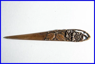 Migneaux Art Nouveau Bronze Floral Letter Opener Pettschaft Original 1900/14cm - Image 1 of 3