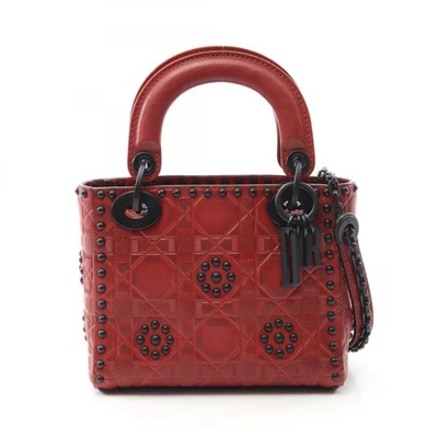 Dior Lady Dior Mini Shoulder Handbag crossbody leather Red Used Women - Image 1 of 4
