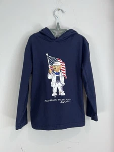 Polo Ralph Lauren Blue Polo Bear Light Hoodie Sweatshirt 4T Team USA Ltd Ed. - Picture 1 of 6