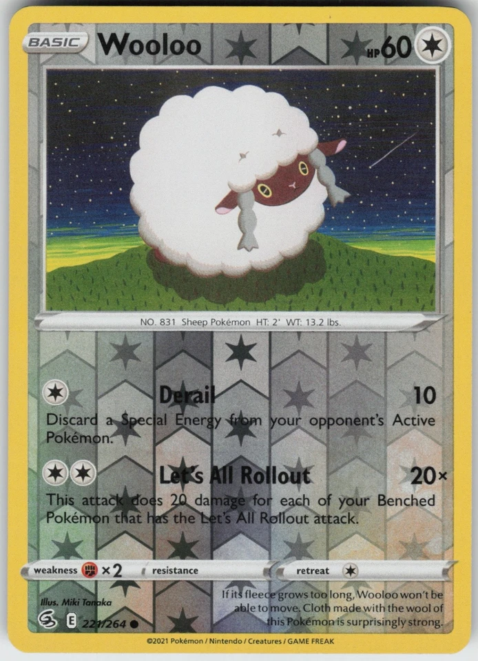 PO-06 Reverse Holo Wooloo (221) 221/264 Common SWSH08: Fusion Strike - Image 1 of 1