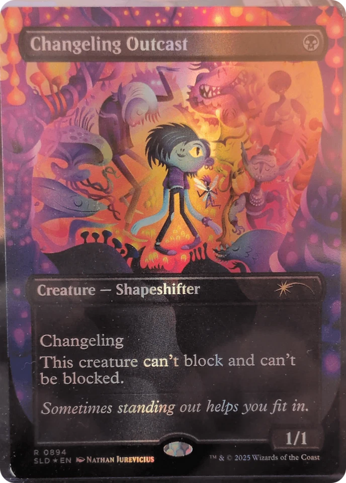 Changeling Outcast (Rainbow FOIL) #894 | NM FOIL | SLD Secret Lair Magic MTG - Image 1 of 1