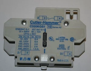 Cutler-Hammer C320KGS1 Freedom Series Auxilary Contacts 1 NO  - Picture 1 of 1