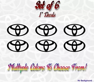 (6) 1" Toyota Logo Vinyl Wheel Decal Camry Celica Car Sticker FREE SHIPPING - Picture 1 of 5