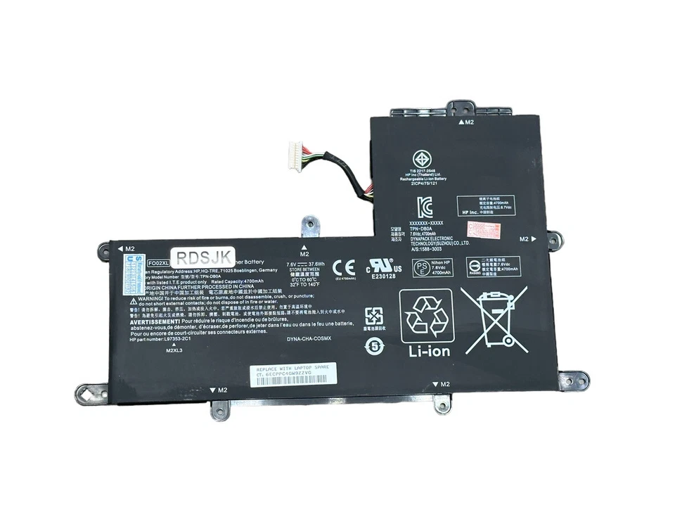 L97355-005 FO02XL 原始设备制造商 惠普电池 7.6V 铬笔记本 11A-NE0013DX (DC18) — 第 1/4 张图片