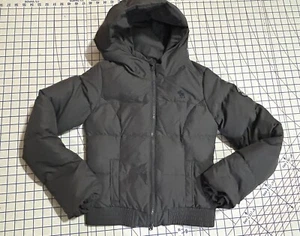Abercrombie Kids Hooded Down Jacket Size Large Gray Puffer Coat Youth - Picture 1 of 5