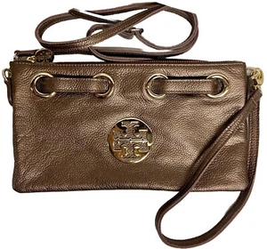 Tory Burch Copper Metallic Leather Crossbody Wristlet Bag Handtasche - Bild 1 von 8