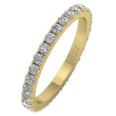 Anillo de compromiso de eternidad de diamantes genuinos VVS1 F 1,10 quilates valoración de oro macizo de 14 quilates Foto 1 de 4