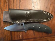 Spyderco Mule Team MT38P M398 with G10 scales and leather sheath