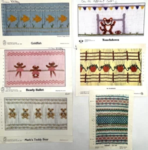 6 Cute Vintage Smocking Plates Stitch Designs Patterns Pre-owned (4) - Picture 1 of 4