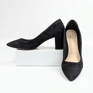 Clarks Womens Aubrie Sun Black Suede Pumps Size 12 Medium - Picture 1 of 9